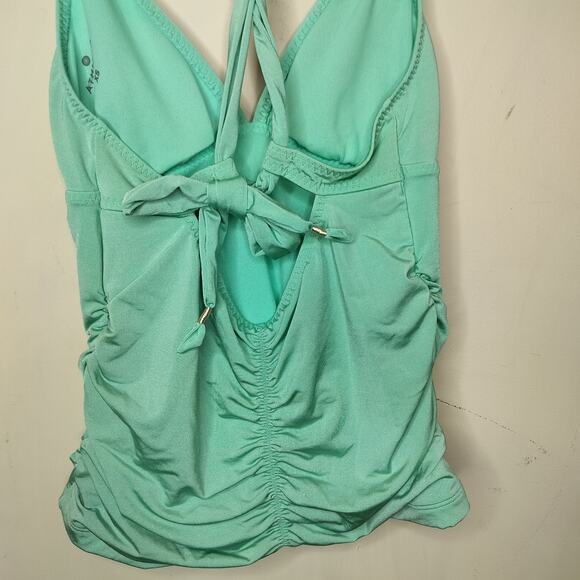 Athleta Aqualuxe Tankini Swim Top Seafoam Tie Back - Picture 6 of 8